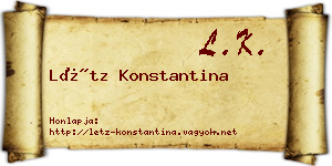 Létz Konstantina névjegykártya